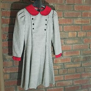 Black and White checker Girl Dress